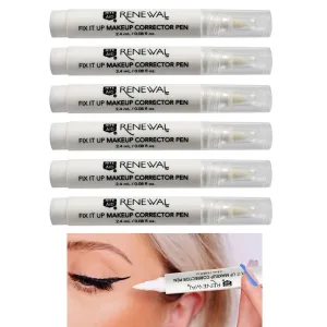 6 Pc Makeup Touch Up Corrector Pen Eraser Remover Fix Eyeliner Smudges Cosmetics