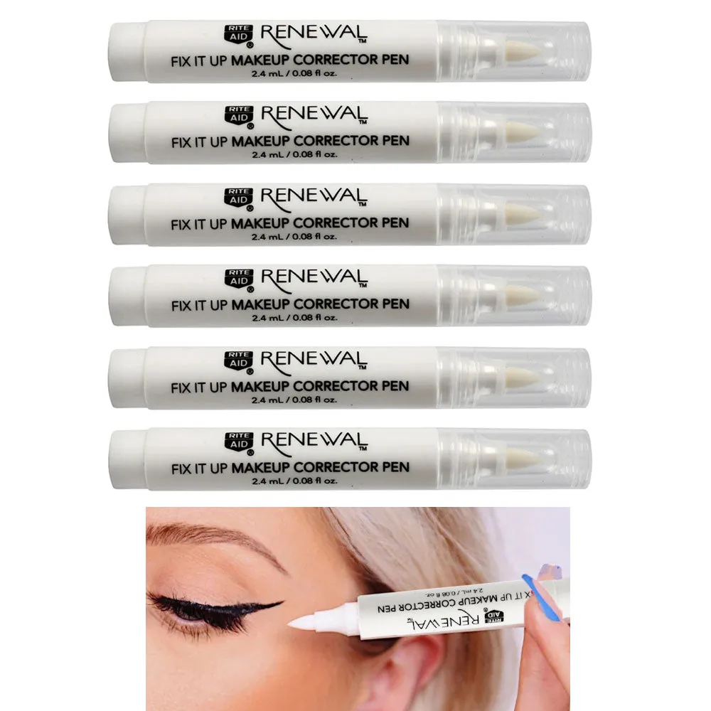 6 Pc Makeup Touch Up Corrector Pen Eraser Remover Fix Eyeliner Smudges Cosmetics