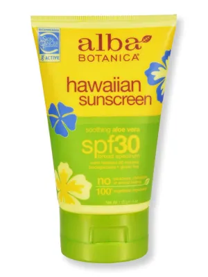 Alba Botanica Hawaiian Aloe Vera Sunblock SPF 30 4 fl oz