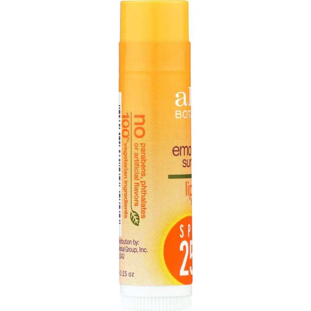 Alba Botanica Sun Lip Balm SPF 25, 0.15 oz (Case of 4)