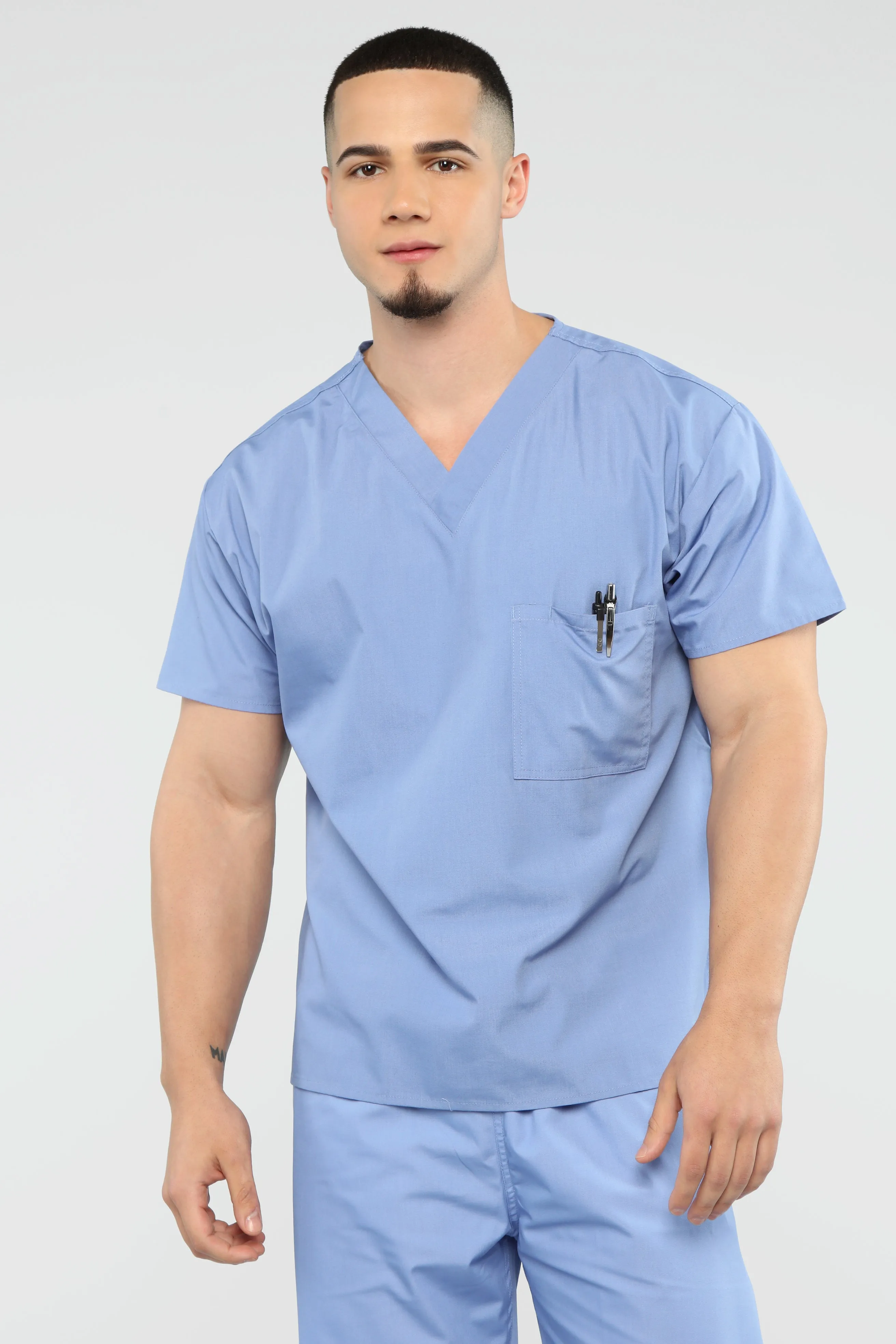 All Better Now Scrub Top - Ceil Blue