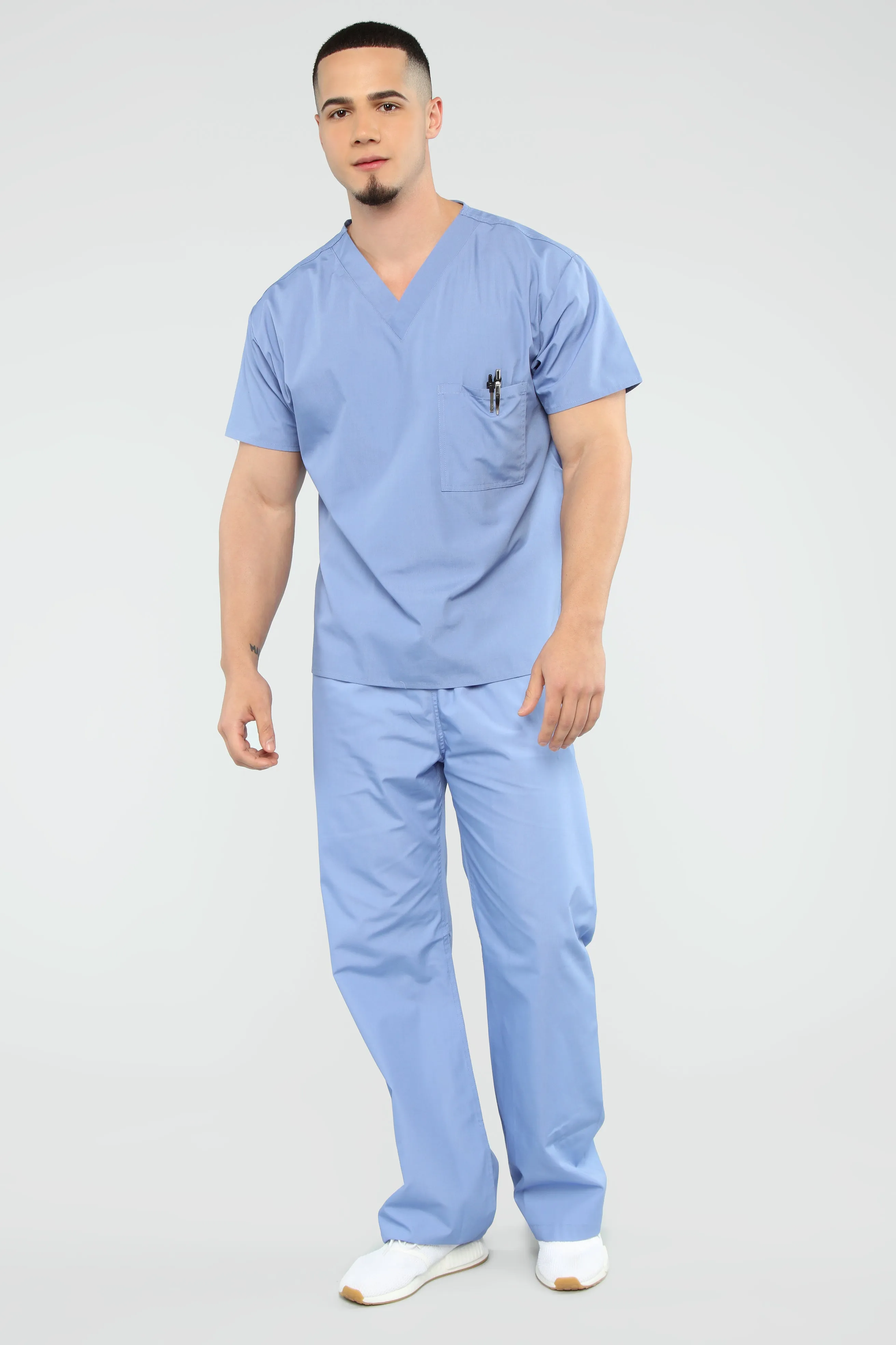 All Better Now Scrub Top - Ceil Blue