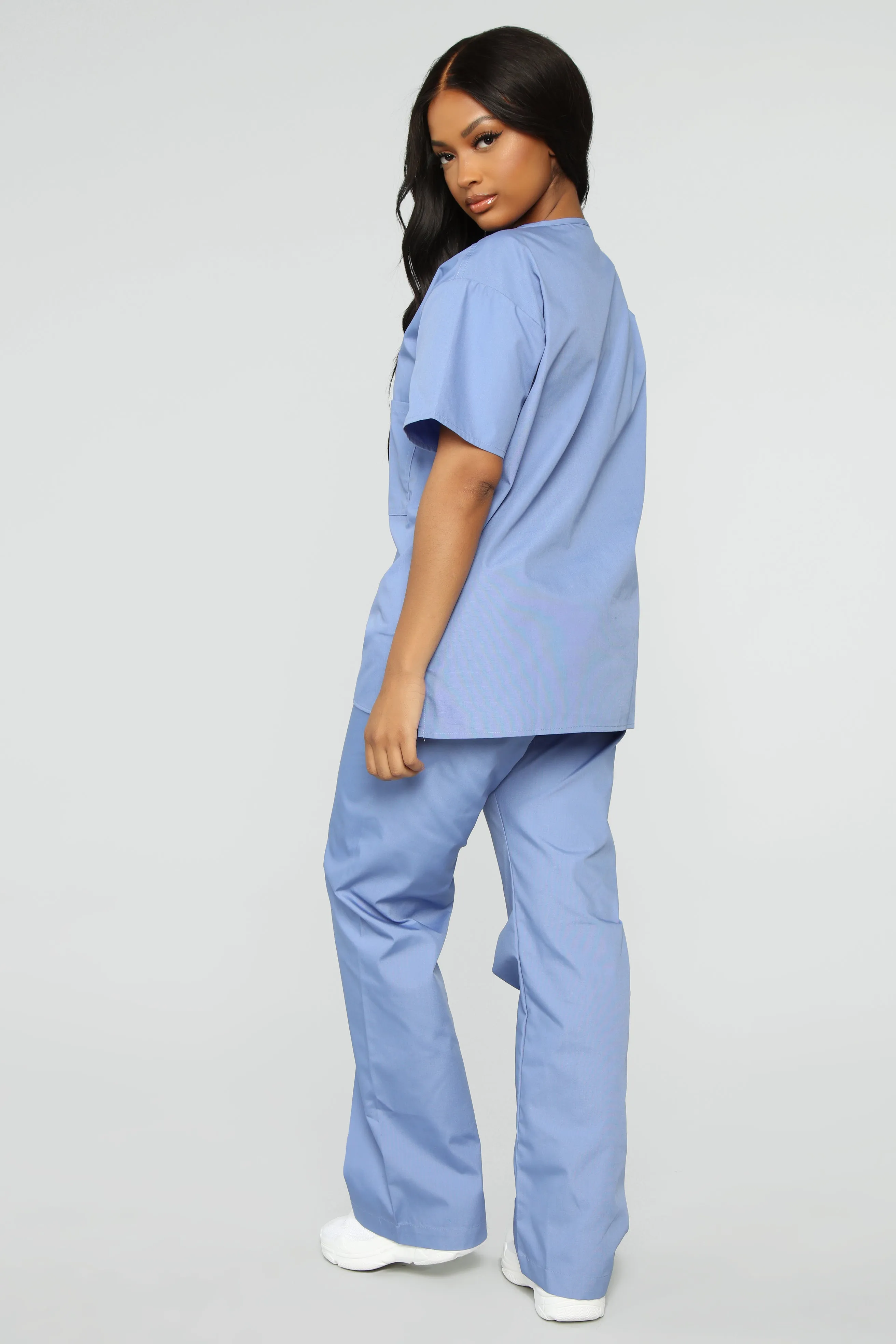 All Better Now Scrub Top - Ceil Blue