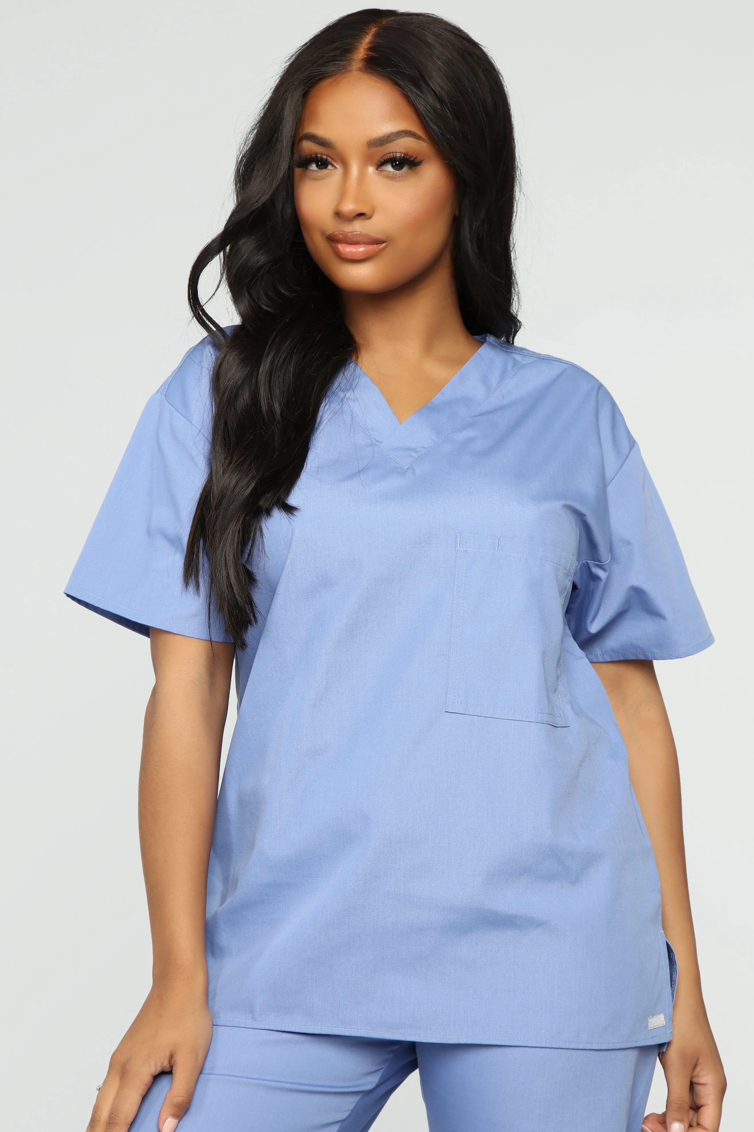 All Better Now Scrub Top - Ceil Blue