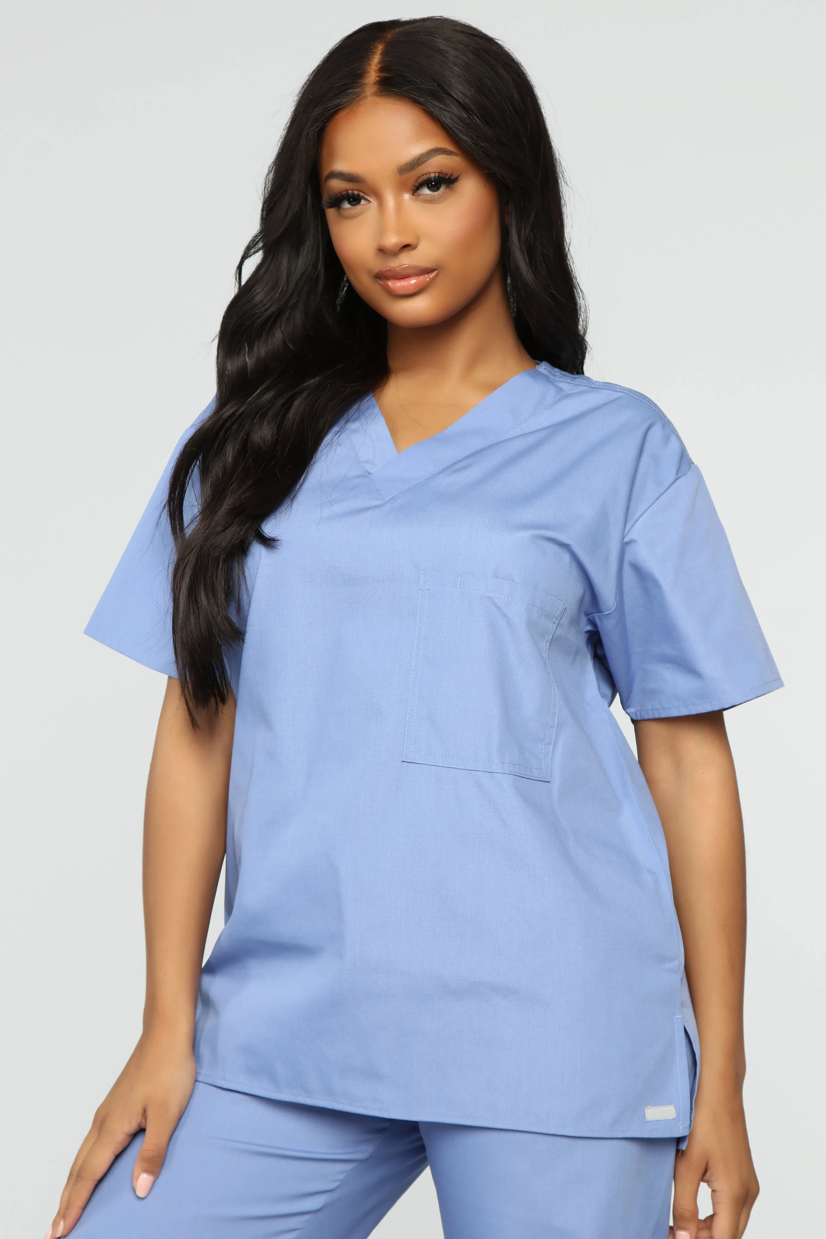 All Better Now Scrub Top - Ceil Blue