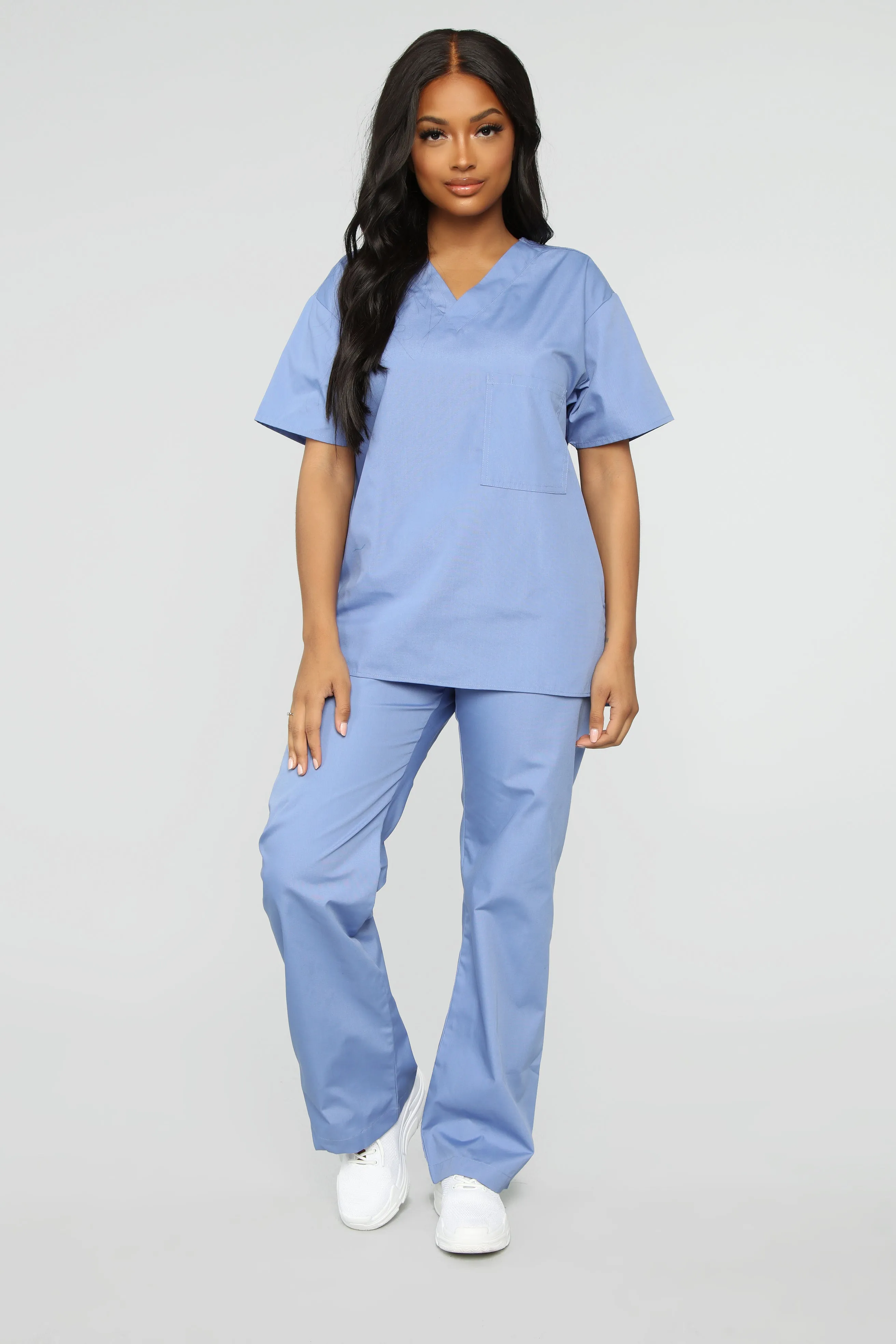 All Better Now Scrub Top - Ceil Blue