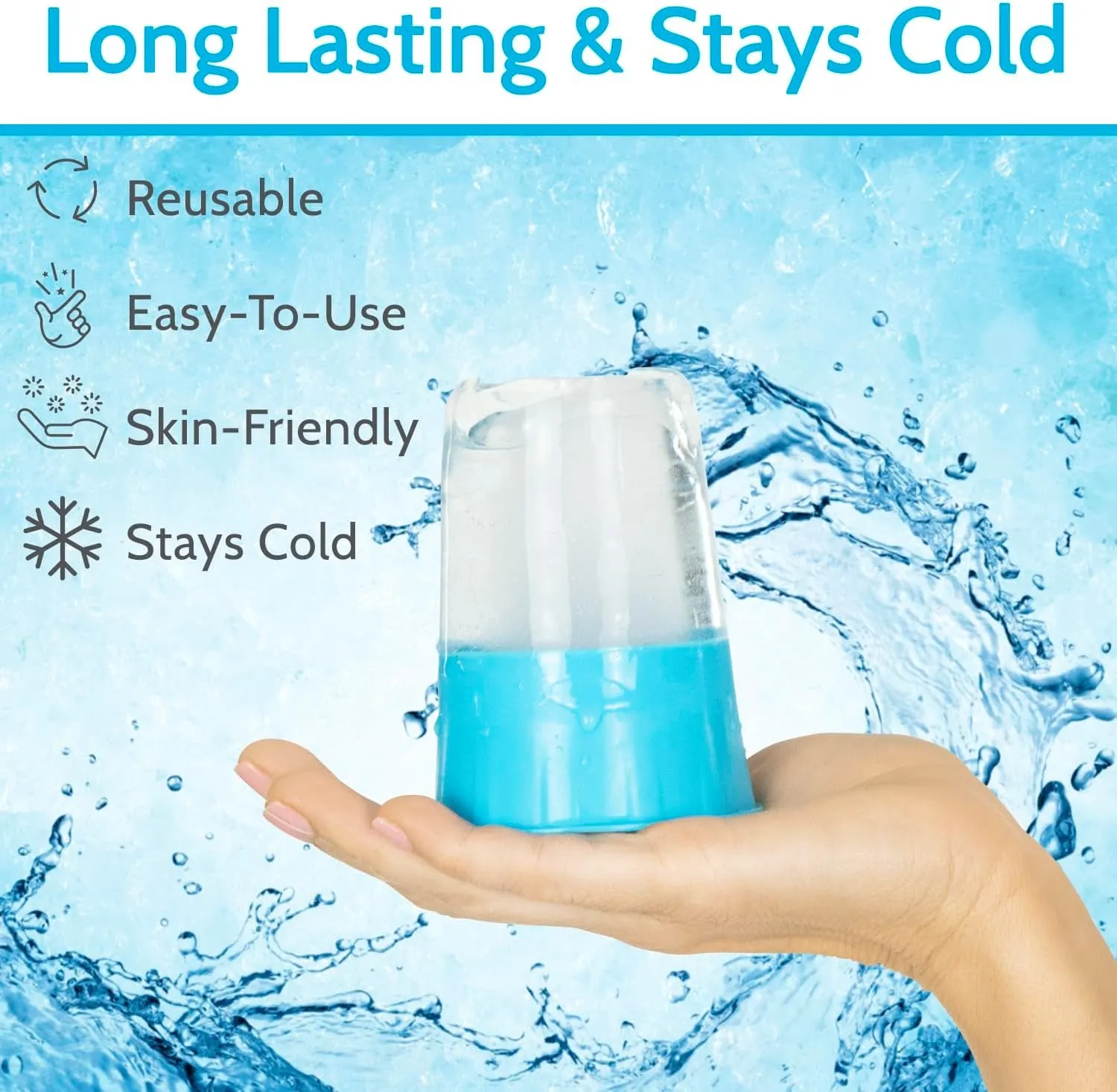 Arctic Flex Ice Cups Cube Roller for Face (2 Pack), Portable Ice Stick for Face, Ice Face Mold Face Icing Tool, Silicone Ice Massager for Face Skin Care, Ice Holder Reduce Puffiness & Enhance Beauty
