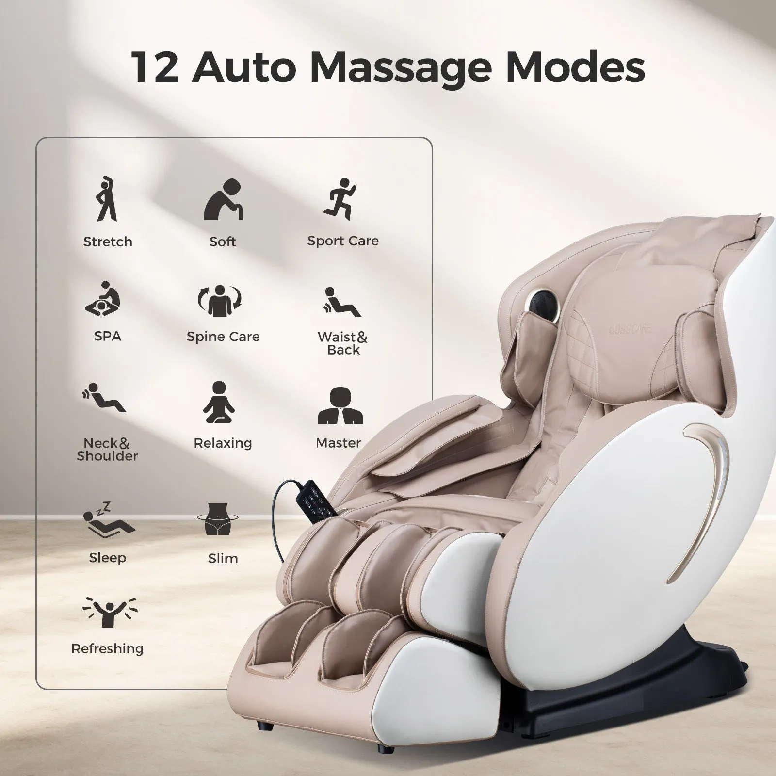 Axel 3D Full Body Zero Gravity Massage Recliner Chair with APP - Beige