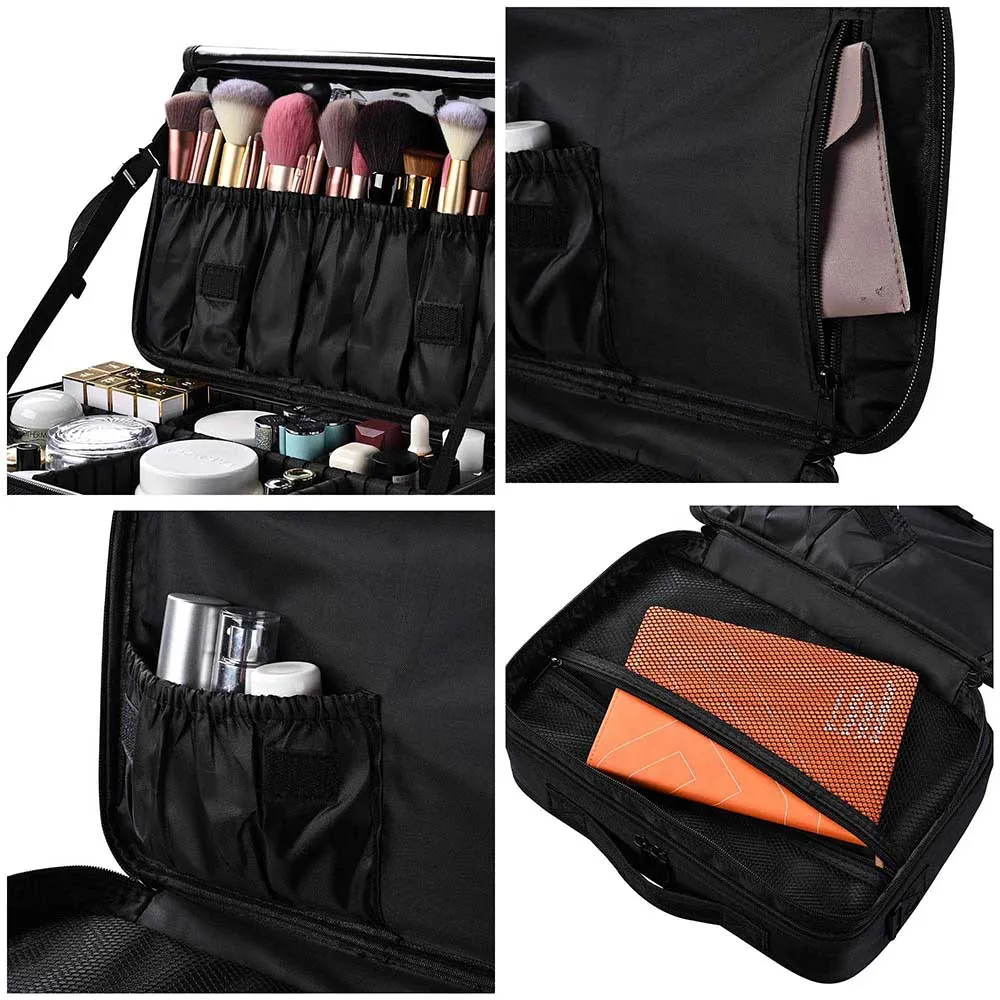 Byootique Essential 13" Cosmetic Travel Train Case Makeup Storage Divider