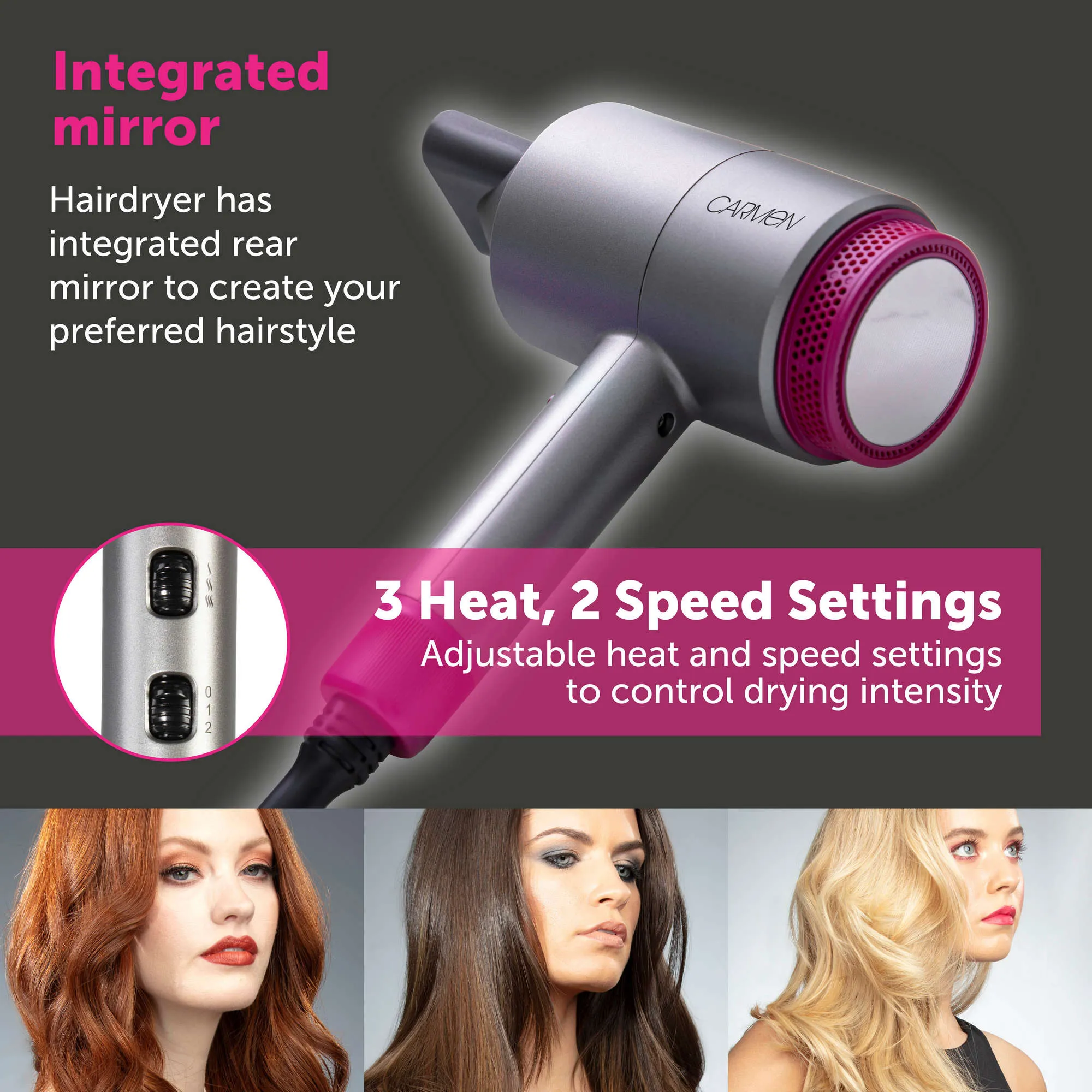 CARMEN HAIR DRYER   HAIR STRAIGHTENER SET
