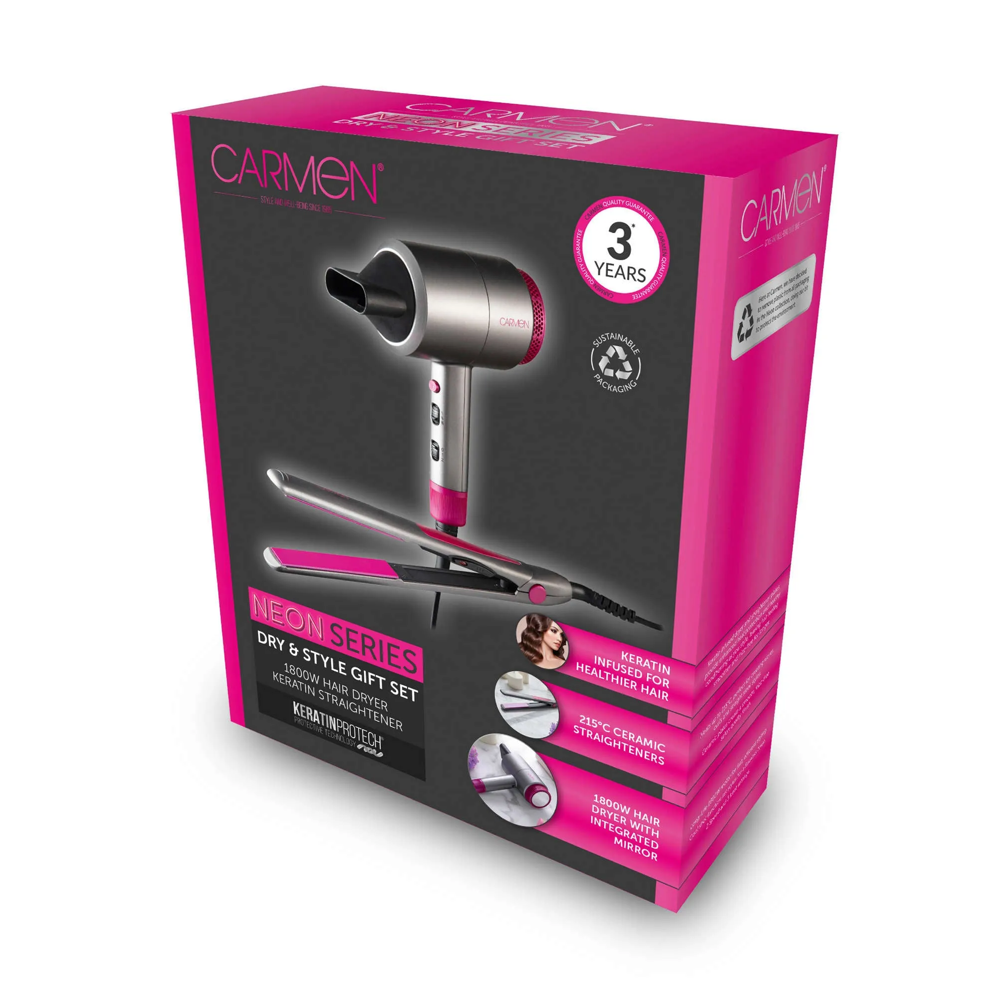 CARMEN HAIR DRYER   HAIR STRAIGHTENER SET