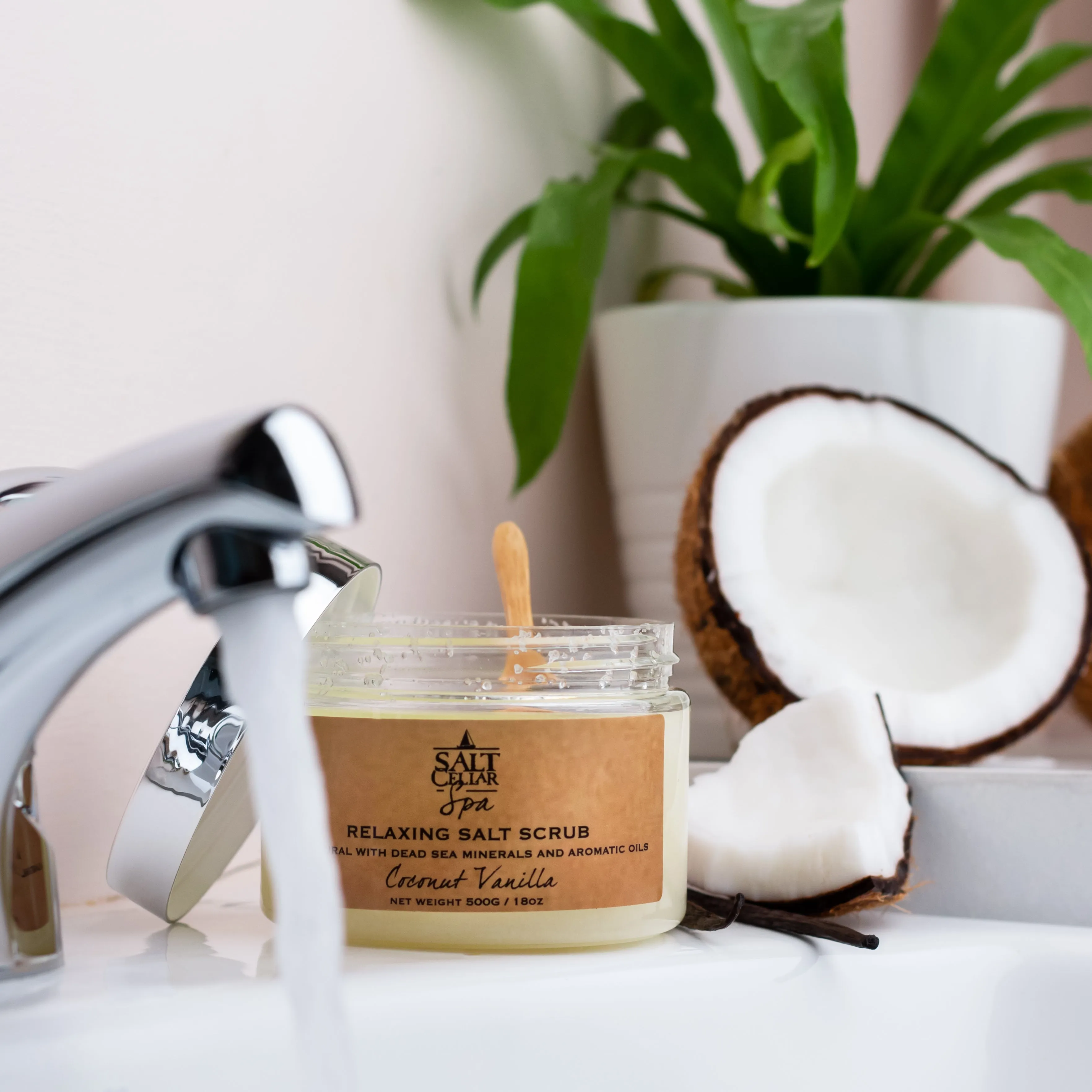 Coconut Vanilla Salt Scrub