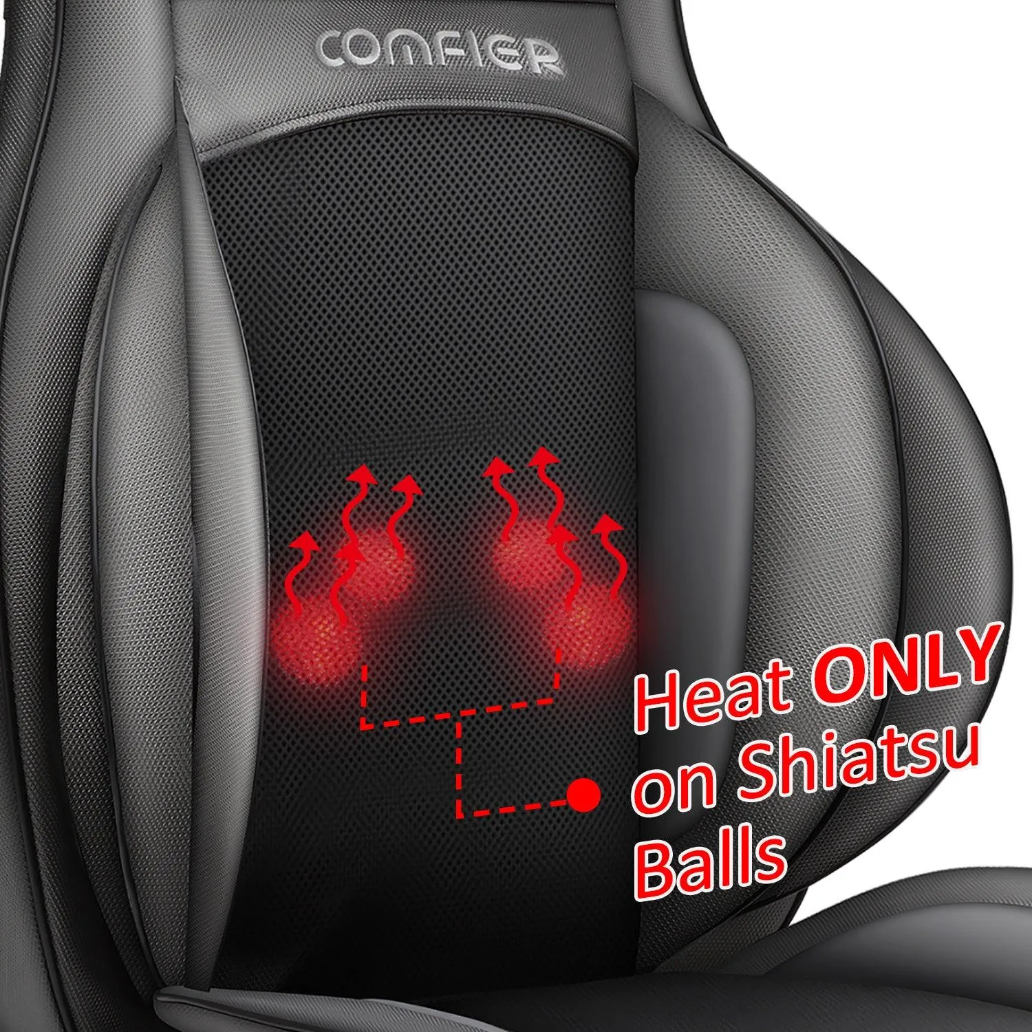Comfier Shiatsu Neck Back Massager with Heat, Air Compression, Back Massage Chair Pad, Chair Massager for Full Body, Gifts for Women,Men -- CF-2309A-WM