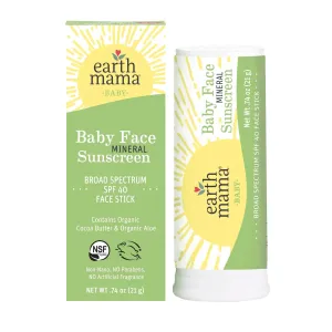 Earth Mama Baby Face Mineral Sunscreen Face Stick SPF 40