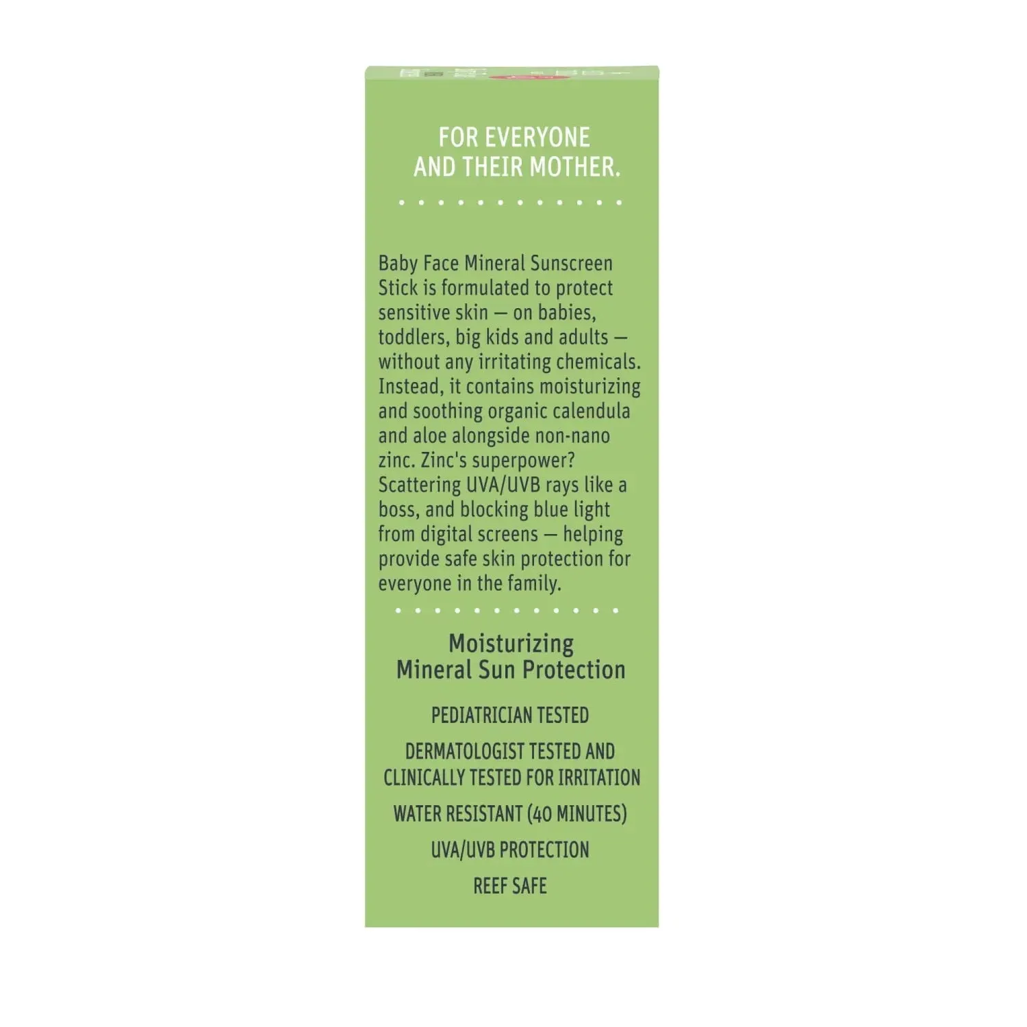 Earth Mama Baby Face Mineral Sunscreen Face Stick SPF 40