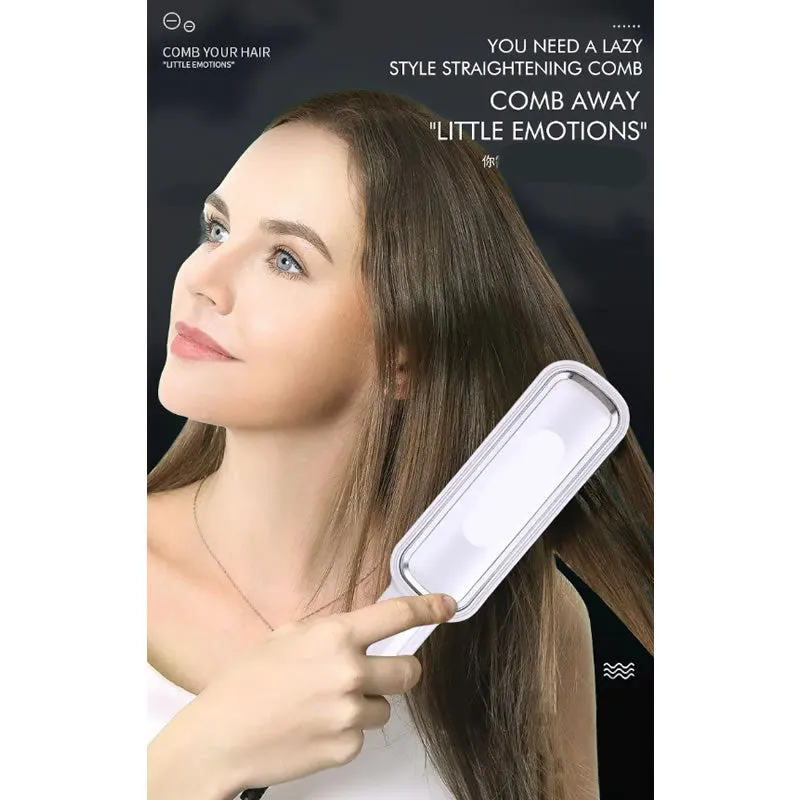 Electric Flat Iron Detangling Hair Straightening Brush En-4114