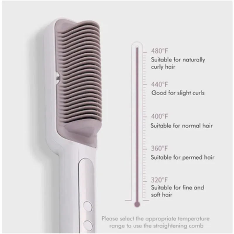 Electric Flat Iron Detangling Hair Straightening Brush En-4114