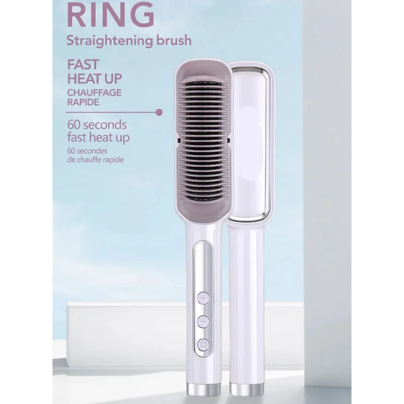 Electric Flat Iron Detangling Hair Straightening Brush En-4114