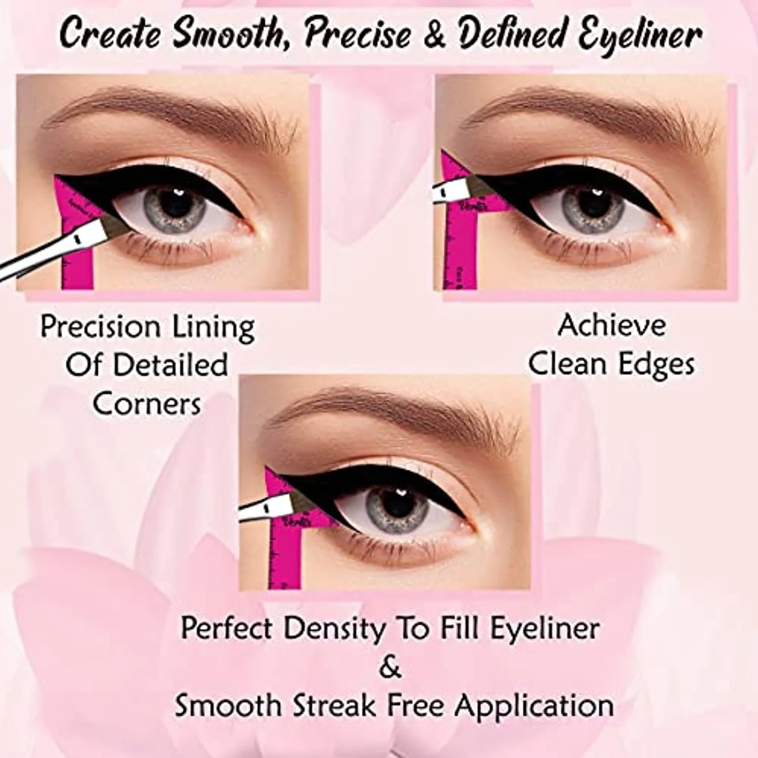 Eyeliner Stencils Wing Tips – Eyebrow Stencil Reusable For Beginners With Liquid Gel Brush Pen Sharpener Angled Winged Tip And Small Angle Eye Stamp Waterproof Pencil Brow Pomade Contour Brushes Set