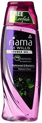 Fiama Di Wills Black Currant Bearberry Radiant Glow Shower Gel, 250ml Free Loofah
