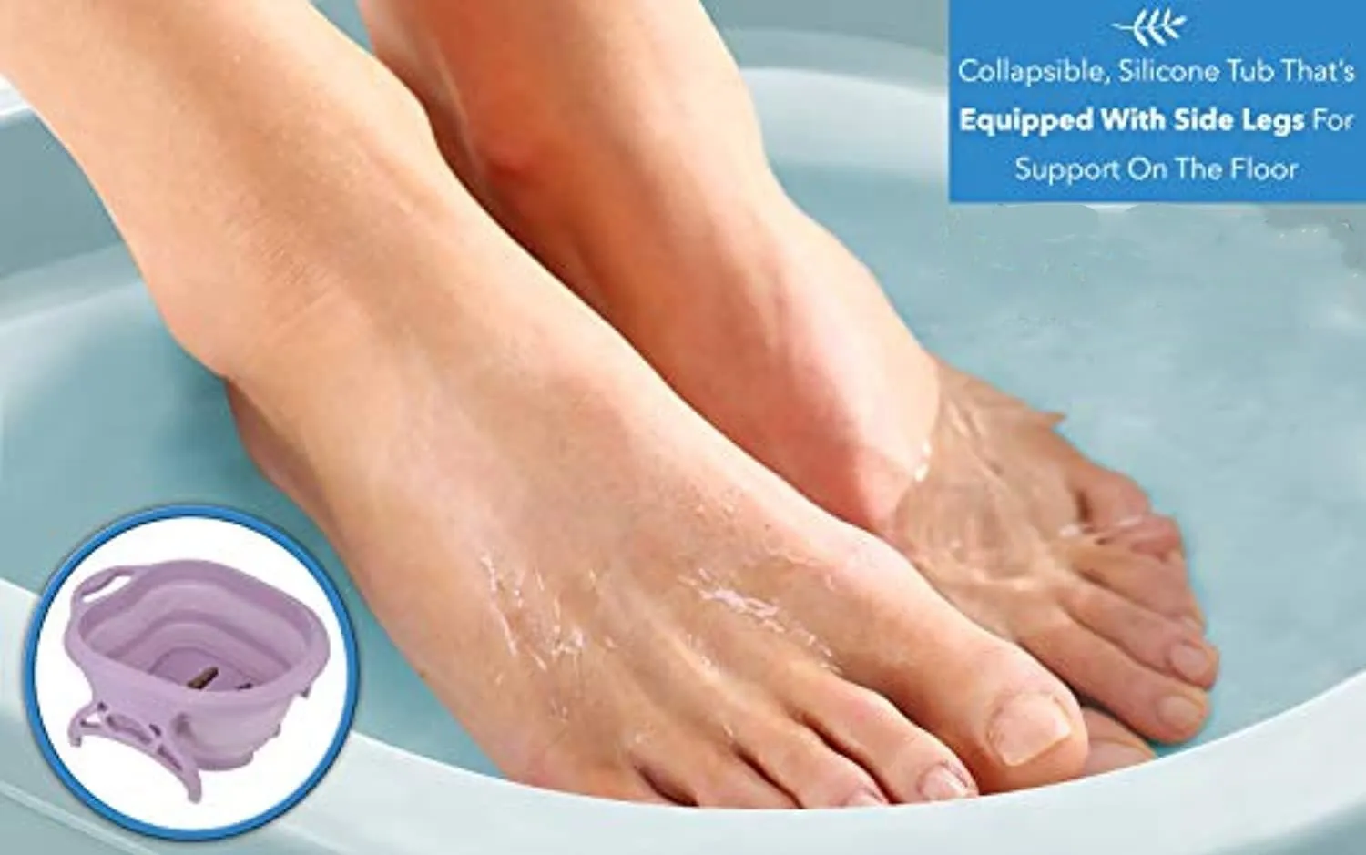 Foldable Foot Spa Stress Relief Collapsible Foot Bath Tub with Massaging Rollers
