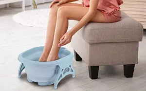 Foldable Foot Spa Stress Relief Collapsible Foot Bath Tub with Massaging Rollers