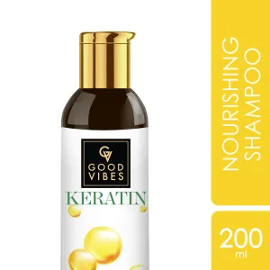 Good Vibes Keratin Nourishing Shampoo | Hair Repair, Anti-Dandruff, Strengthening | With Argan Oil | No Parabens, No Animal Testing (200 ml)