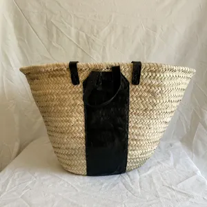 *I'M NOT PERFECT BASKET*  BLACK   BLACK STITCHING