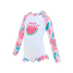 Little Surprise Box,One Piece Summer Watermelon print Swimwear  Swim Cap for Kids & Toddlers(100)