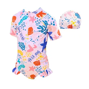 Little Surprise Box,Pink Shell Starfish Toddlers & Kids Swimwear  Swim Cap