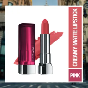 Maybelline New York Color Sensational Creamy Matte Lipstick, 673 Midtown Pink, 3.9g