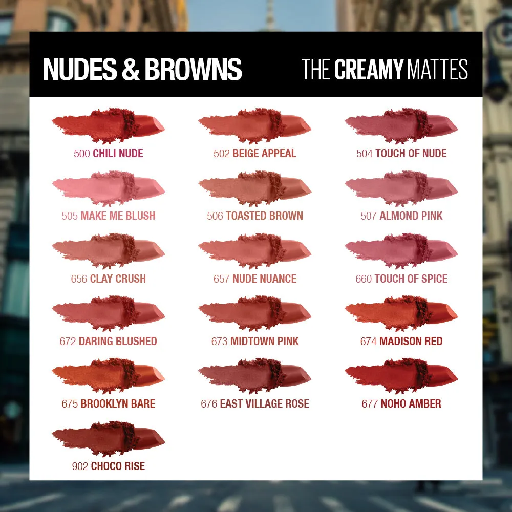 Maybelline New York Color Sensational Creamy Matte Lipstick, 695 Divine Wine, 3.9g