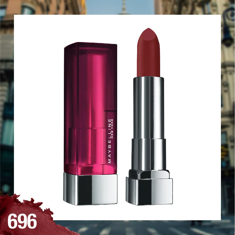 Maybelline New York Color Sensational Creamy Matte Lipstick, 696 Burgundy Blush, 3.9g