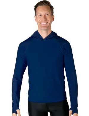 Men's  Swim Crest Rash Guard Relaxed Hoodie - Navy