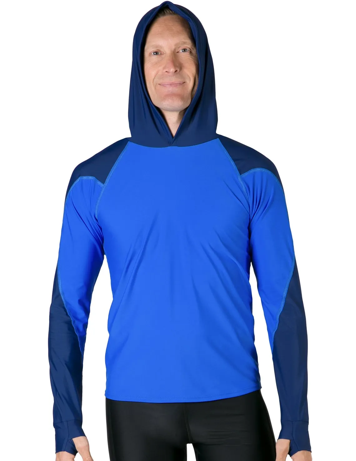 Men's  Swim Crest Rash Guard Relaxed Hoodie - Navy