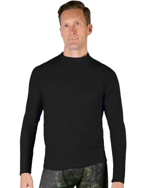 Men's  Swim Performance Long Sleeve Rash Guard - Black