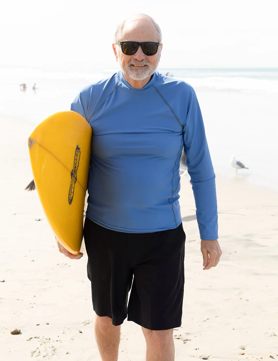 Men's  Swim Performance Long Sleeve Rash Guard - Dark Gray / Royal