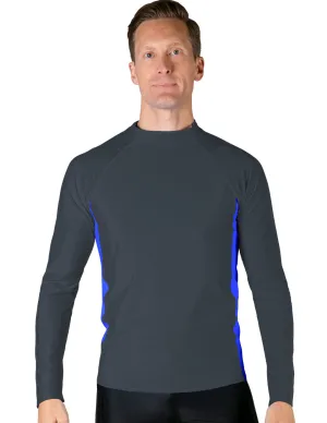 Men's  Swim Performance Long Sleeve Rash Guard - Dark Gray / Royal