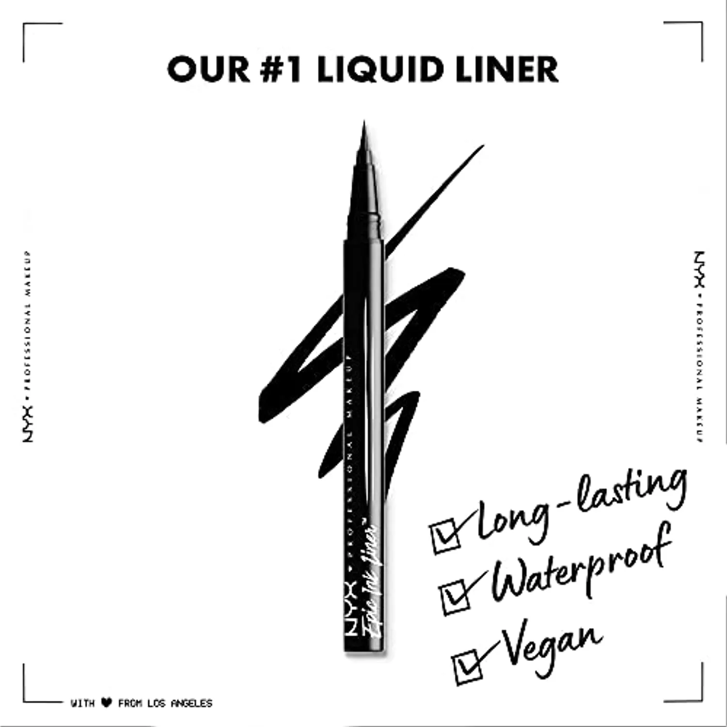 NYX PROFESSIONAL MAKEUP Epic Ink Liner, Waterproof Liquid Eyeliner, Black