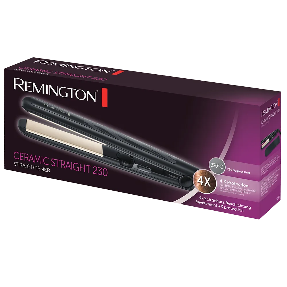 Remington Ceramic Slim 230 Hair Straightener - Black | S3500