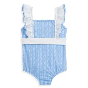 Striped Penelope Bathing Suit -- Blue Ticking