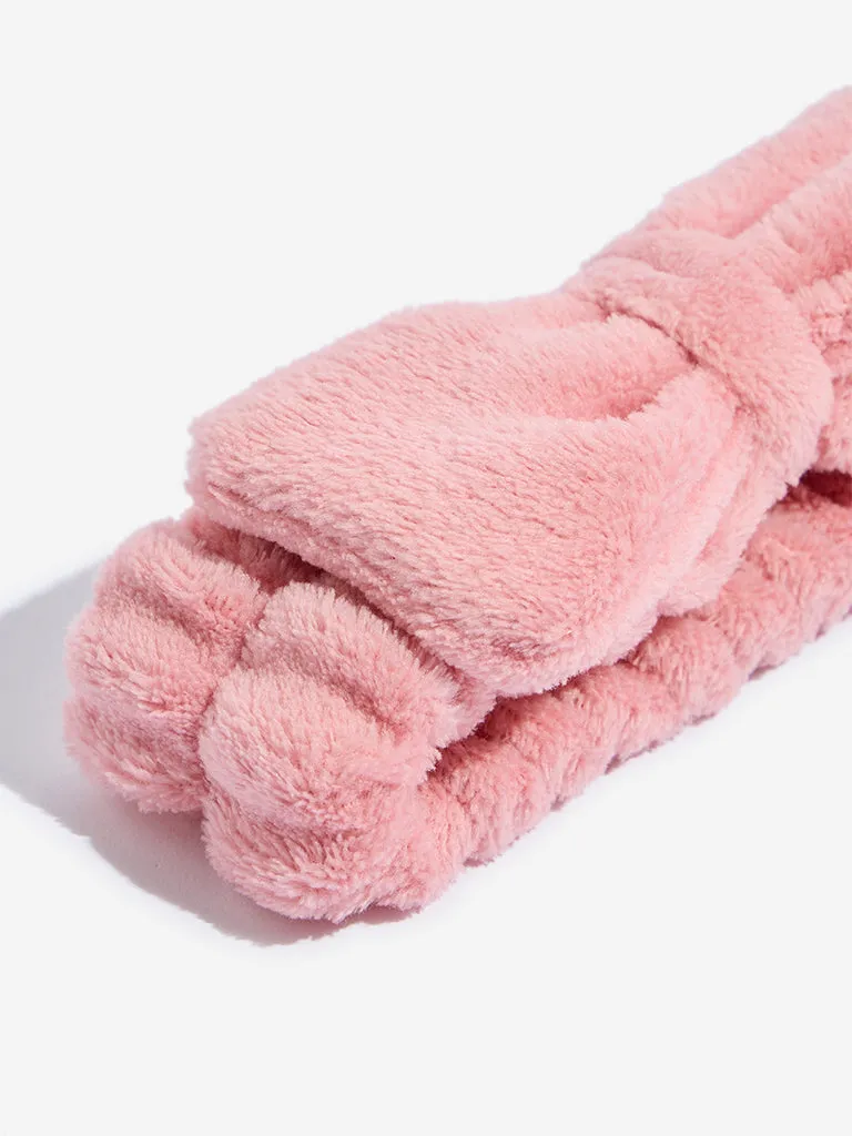 Studiowest Pink Bow-Detailed Makeup Band