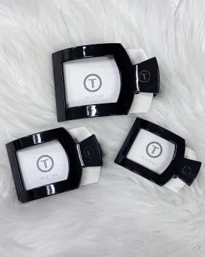 TELETIES Jet Black Flat Square Hair Clip