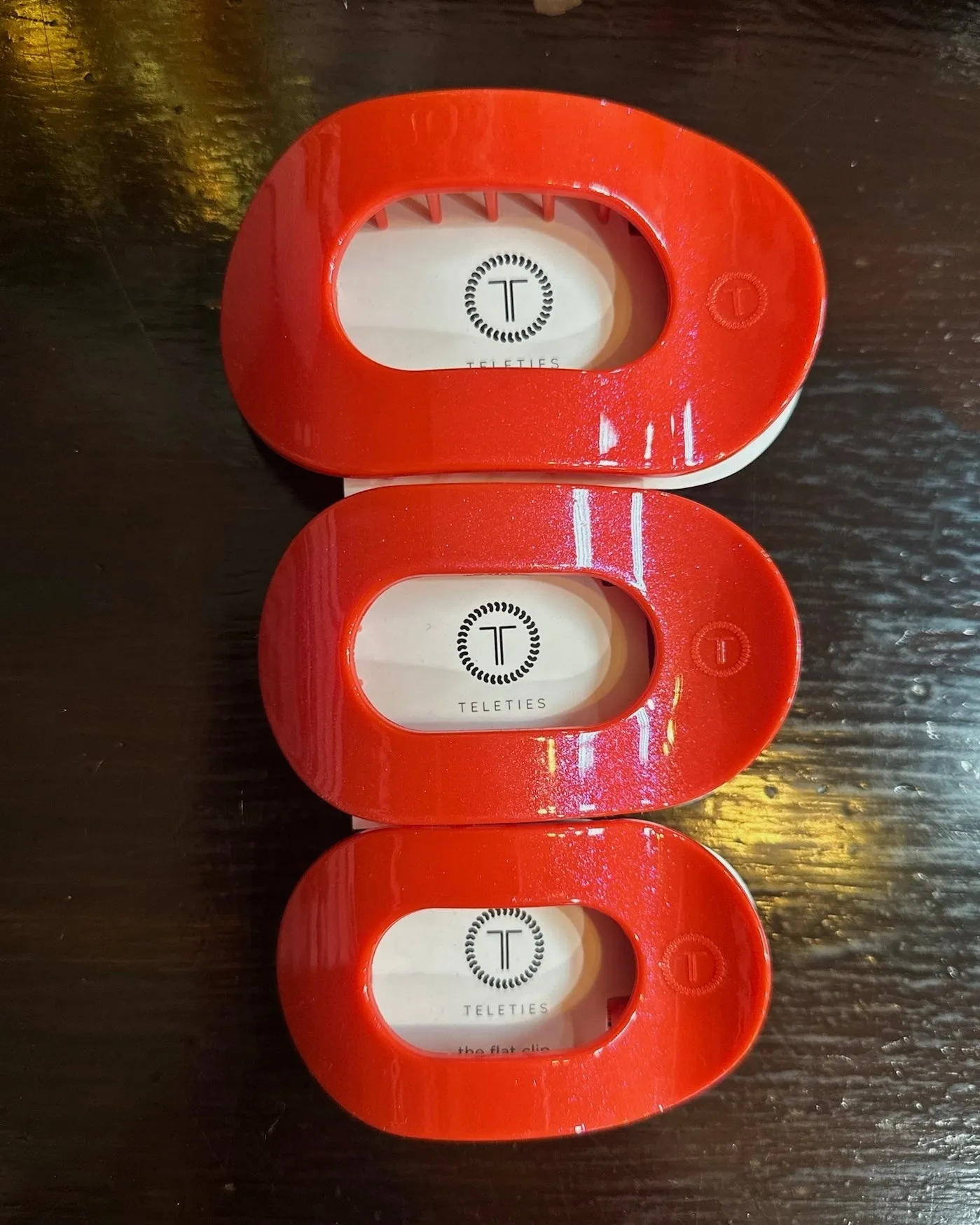 TELETIES Rudolph Red Flat Round Hair Clip FINAL SALE