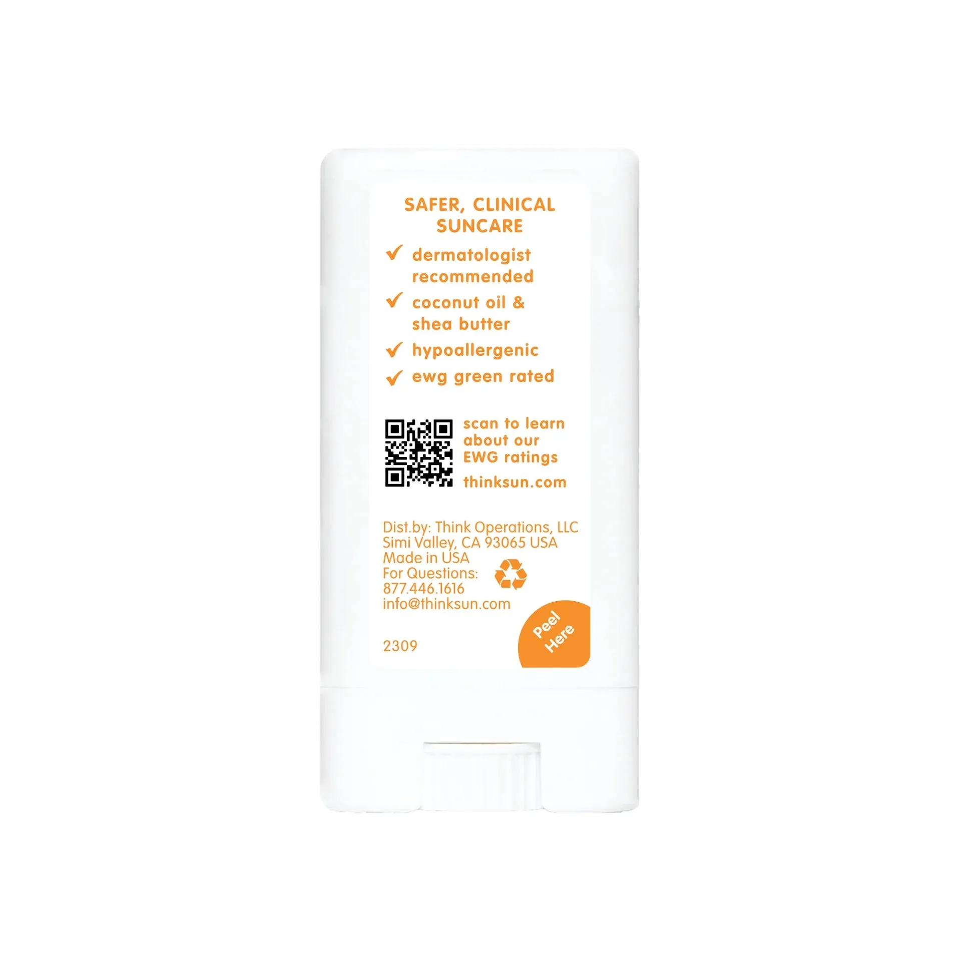 thinkbaby safe sunscreen face and body stick SPF 30