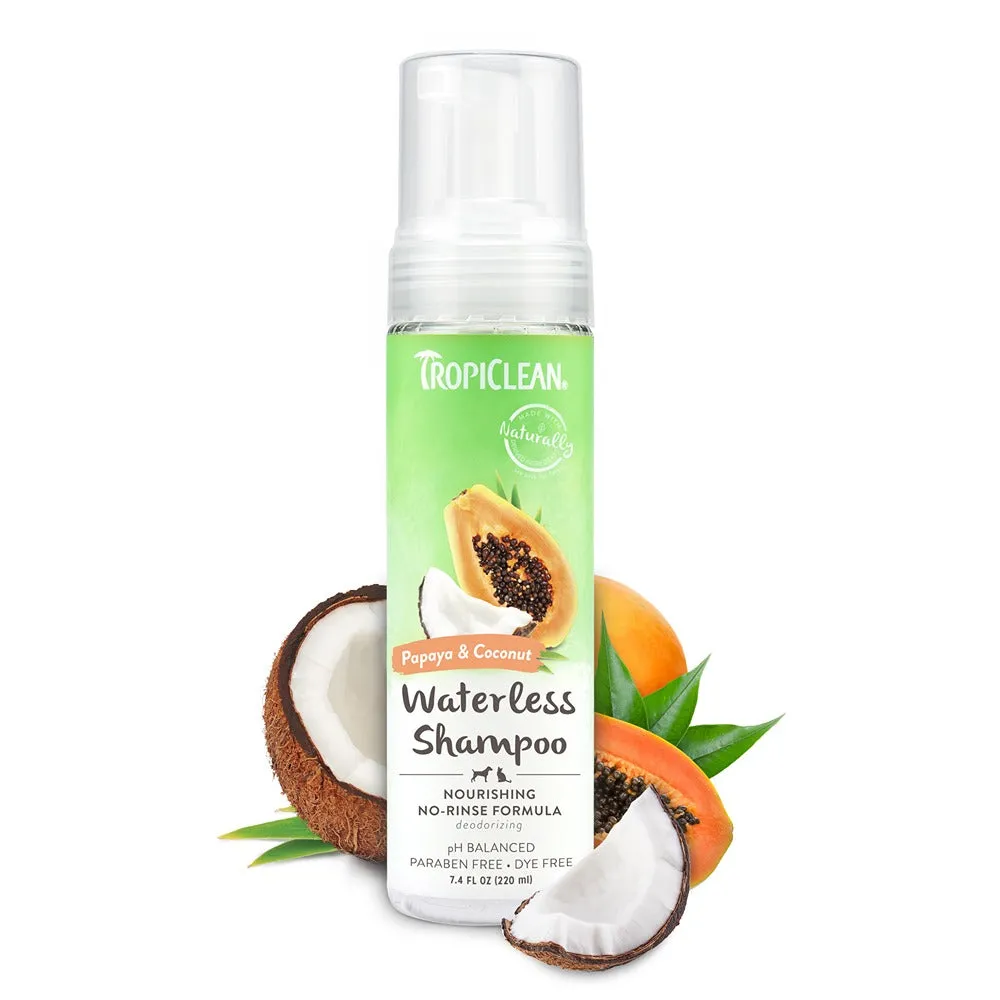 TropiClean Papaya & Coconut Waterless Shampoo 220mL