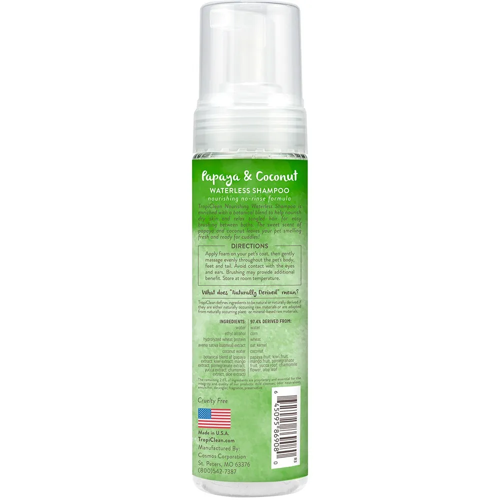 TropiClean Papaya & Coconut Waterless Shampoo 220mL