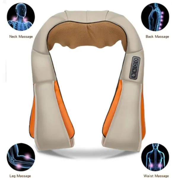 TUTT Premium Shiatsu Neck and Shoulder Massager With Carrying Bag, Deep Tissue 3D Kneading Shoulder Neck Back Massager Soothing Heat, Waist Massage Pillow Wall & Car Charger (2)