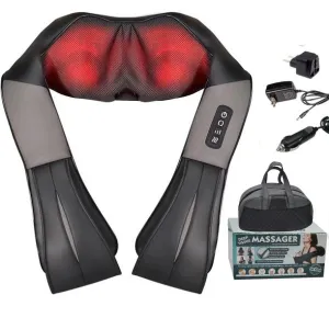 TUTT Premium Shiatsu Neck and Shoulder Massager With Carrying Bag, Deep Tissue 3D Kneading Shoulder Neck Back Massager Soothing Heat, Waist Massage Pillow Wall & Car Charger (2)