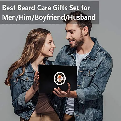 Upgraded Beard Grooming Kit w/Beard Conditioner,Beard Oil,Beard Balm,Beard Brush,Beard Shampoo/Wash,Beard Comb,Beard Scissors,Storage Bag,Beard E-Book,Beard Growth Care Gifts for Men (Pleasant)